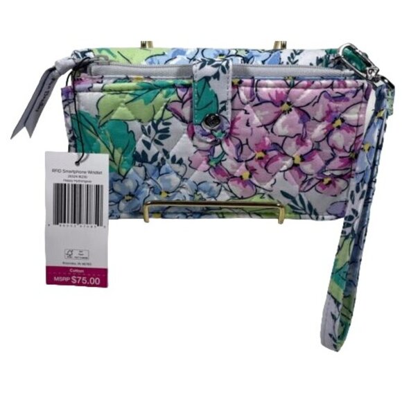 Vera Bradley RFID Smartphone HAPPY HYDRANGEAS Wristlet Purse Wallet NEW - Picture 3 of 4